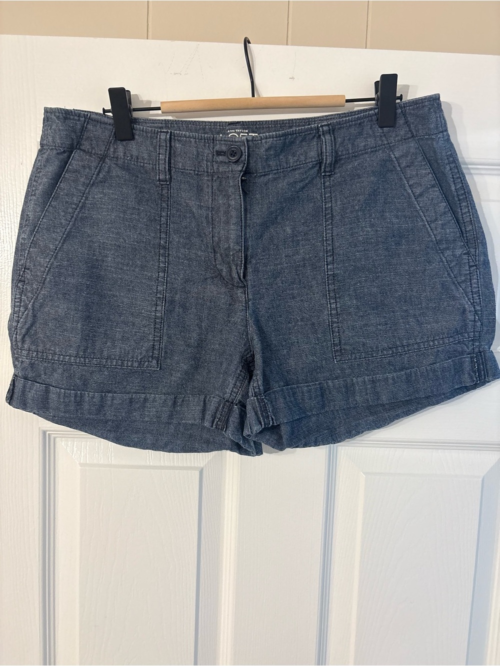 LOFT Dark Chambray Casual Shorts